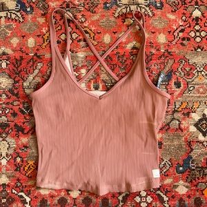 Vuori  Rib Crop Top in Terracota